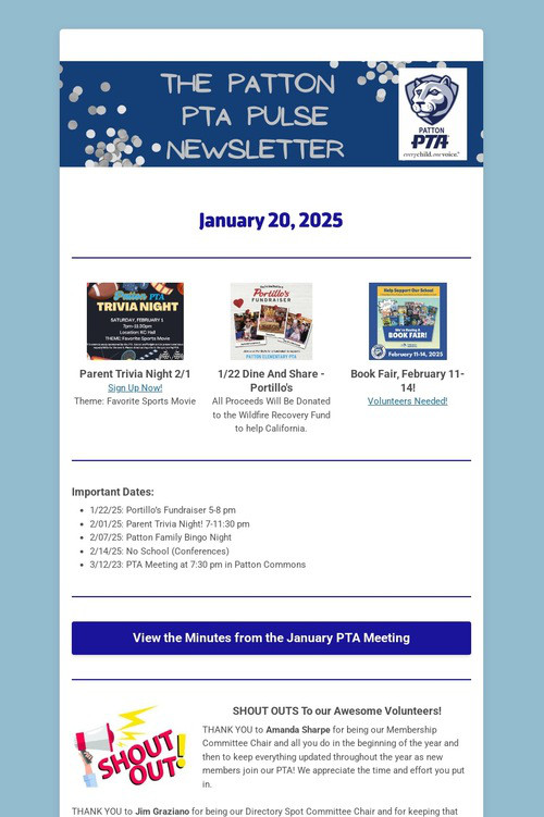 Patton PTA Pulse Newsletter