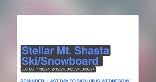 Stellar Mt. Shasta Ski/Snowboard
