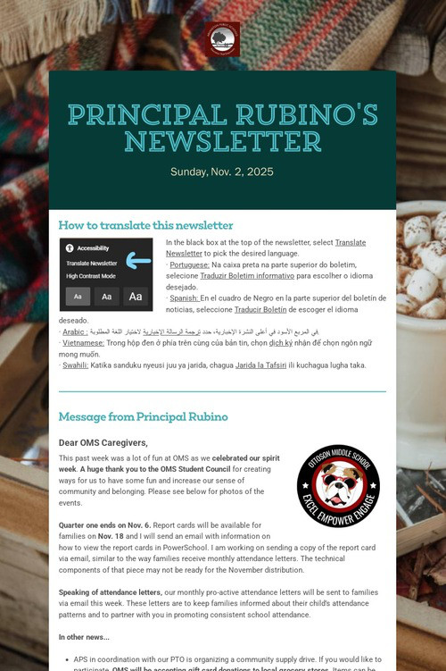 Principal Rubino's Newsletter
