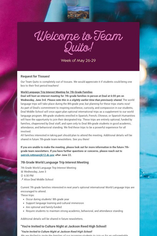 Welcome to Team Quito!