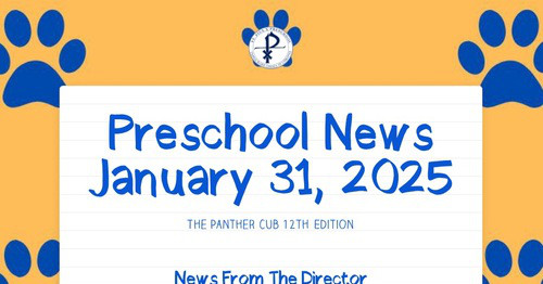 Preschool News January 31, 2025