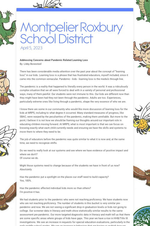 Montpelier Roxbury School District