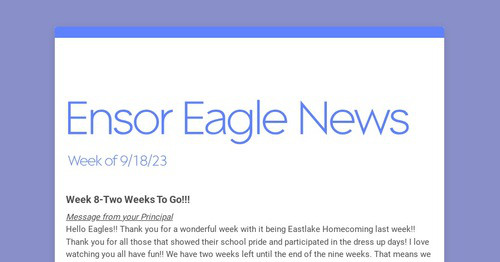 Ensor Eagle News