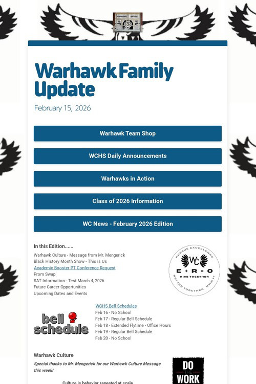 Warhawk Family Update