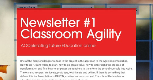 Newsletter #1 Classroom Agility