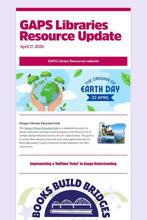 GAPS Libraries Resource Update