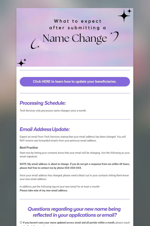 Name Change - What To Expect.