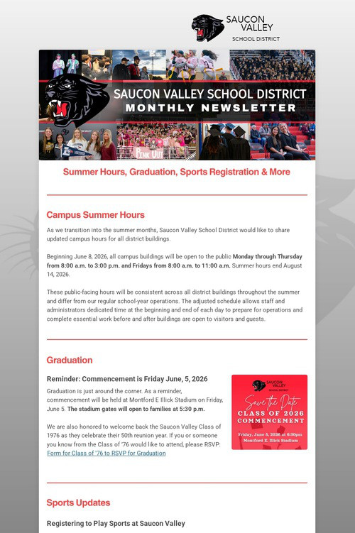 SVSD Monthly Newsletter