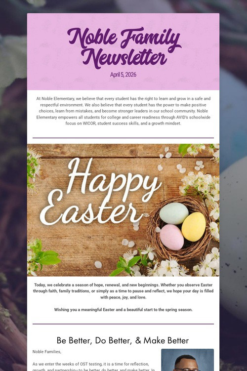 Noble Family Newsletter