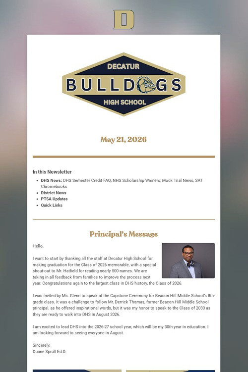 DHS Weekly Update