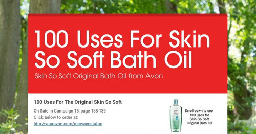 100 Uses For Skin So Soft Bath Oil | Smore Newsletters