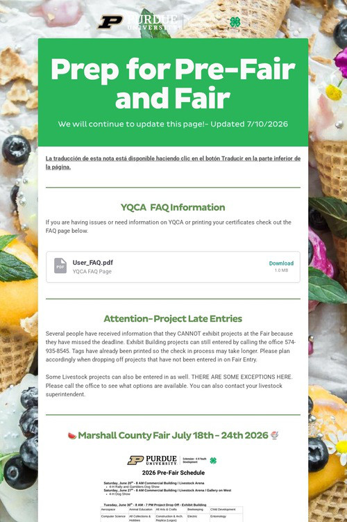 Prep for Pre-Fair and Fair