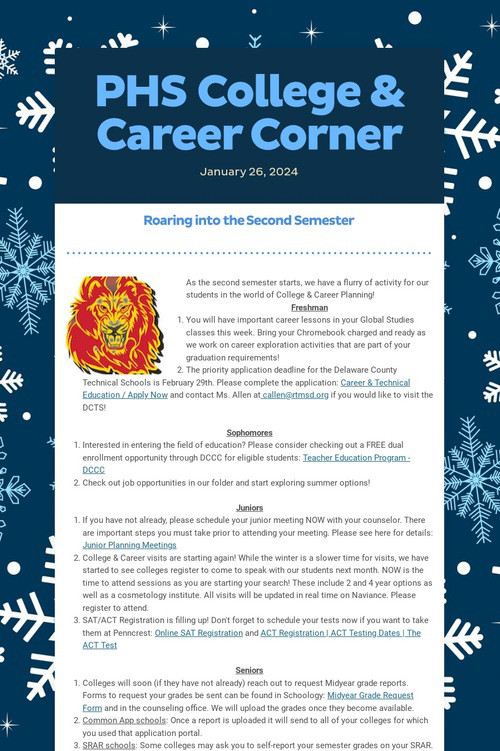 PHS College & Career Corner