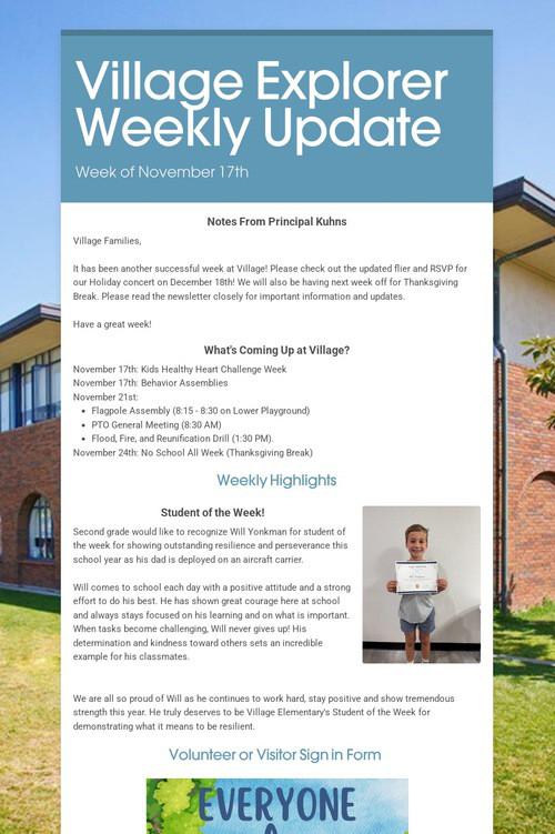 Village Explorer Weekly Update