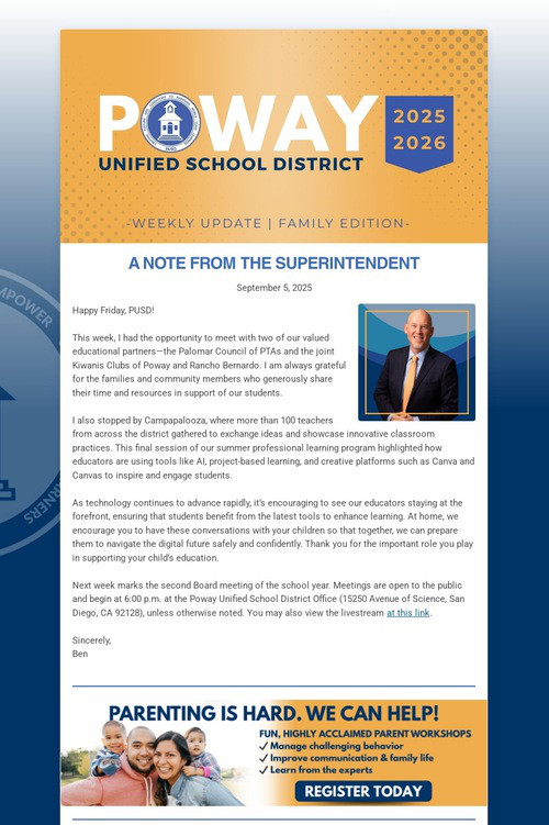 Superintendent's Weekly Update