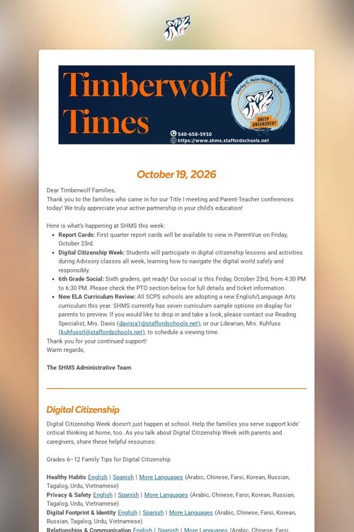 Timberwolf Times