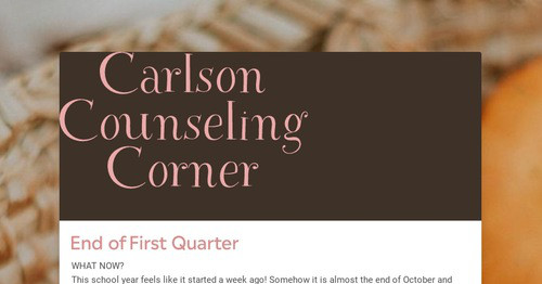 Carlson Counseling Corner