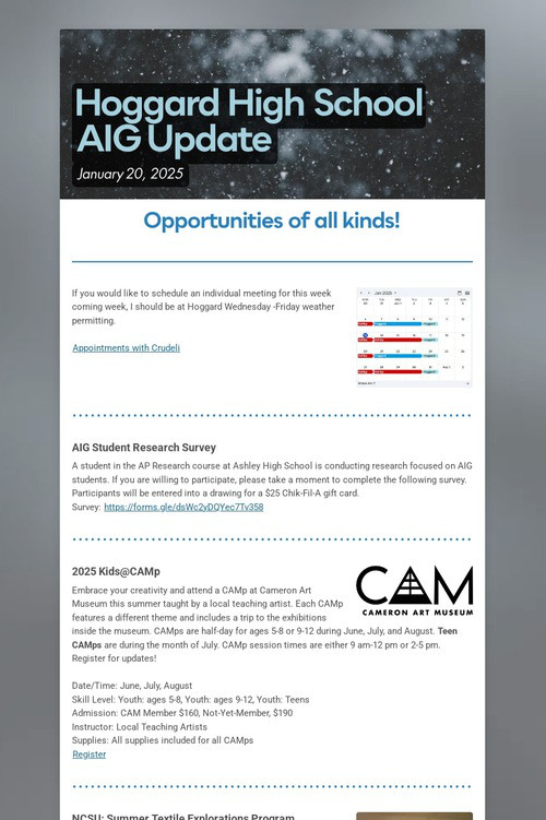 Hoggard High School AIG Update
