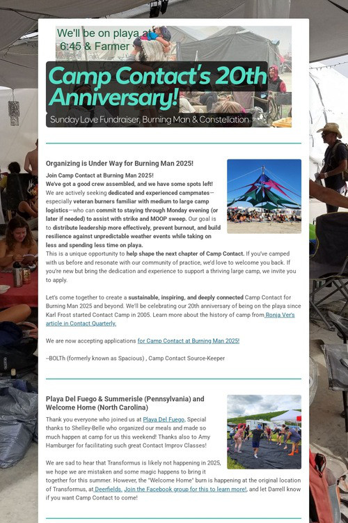 Camp Contact's 20th Anniversary!