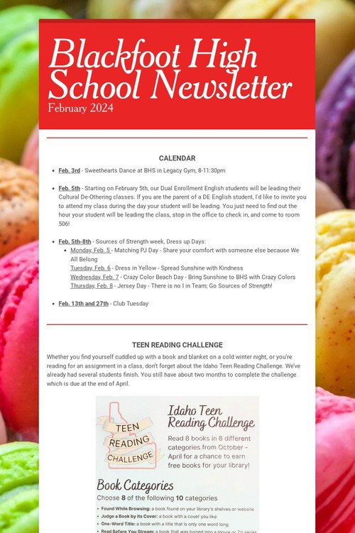 Blackfoot High School Newsletter