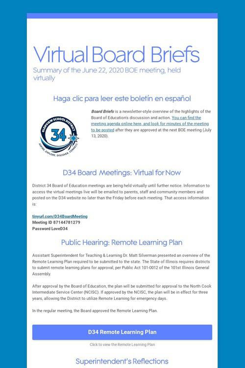Virtual Board Briefs