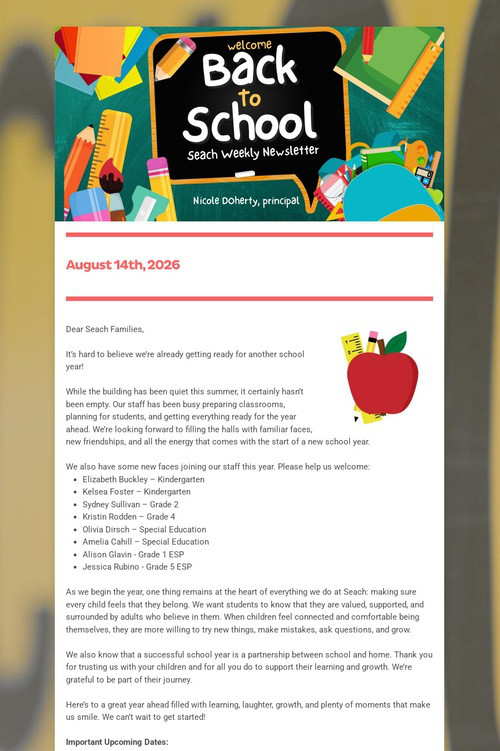 Seach Weekly Newsletter