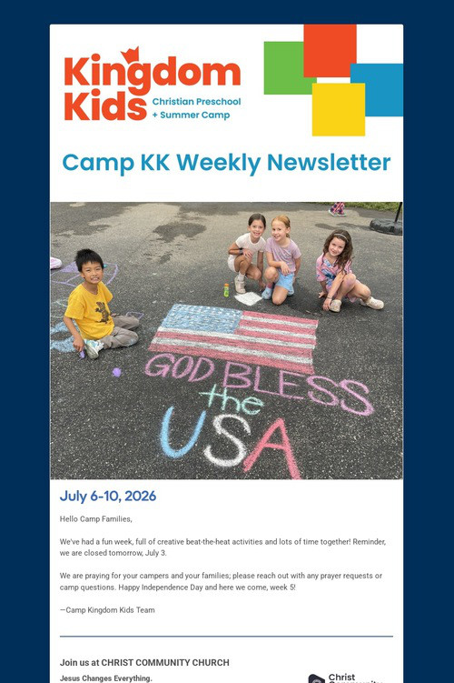 Camp Kingdom Kids: July 6-10