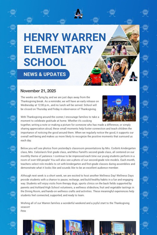 Warren School Weekly Update