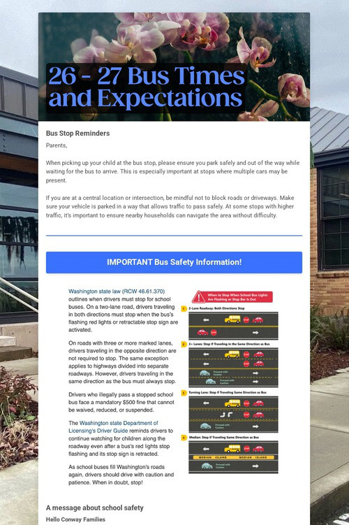 26 - 27 Bus Times and Expectations