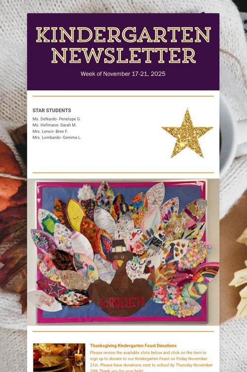 Kindergarten Newsletter