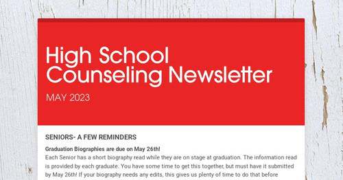 High School Counseling Newsletter
