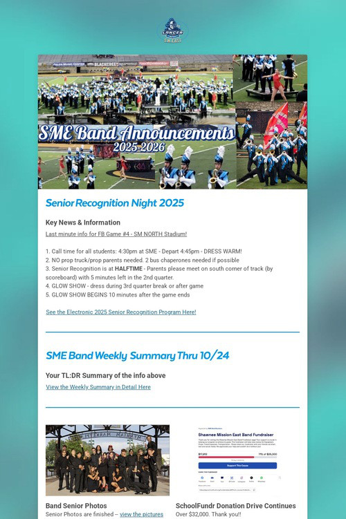 SME Band Announcements