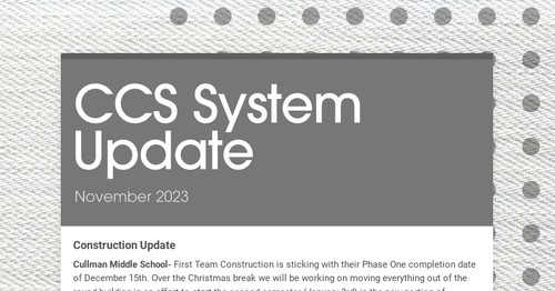 CCS System Update
