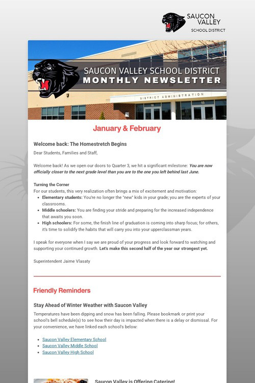 SVSD Monthly Newsletter