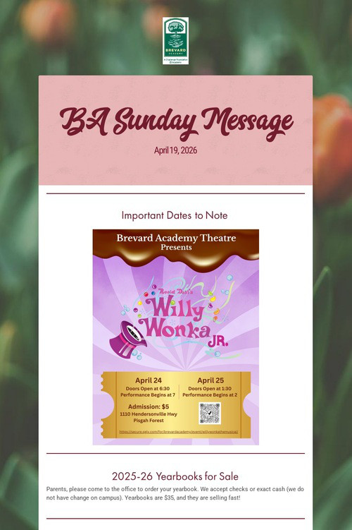 BA Sunday Message