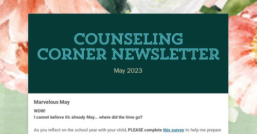 Counseling Corner Newsletter