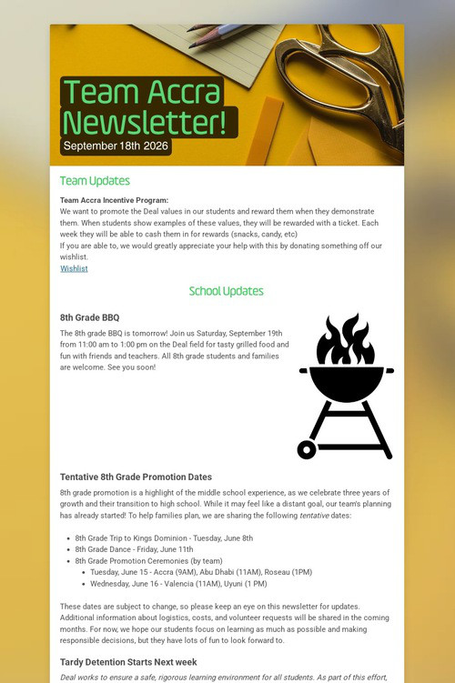 Team Accra Newsletter!
