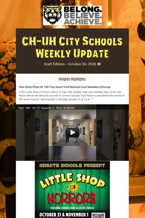 CH-UH City Schools Weekly Update