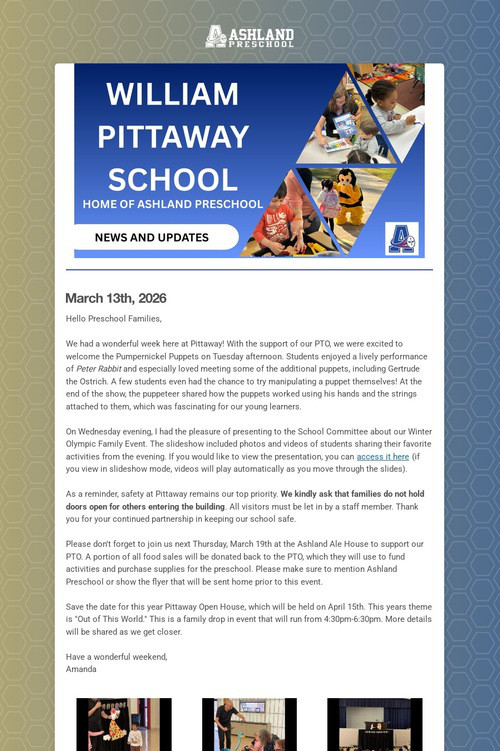 Ashland Preschool Update
