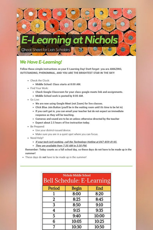 E-Learning at Nichols