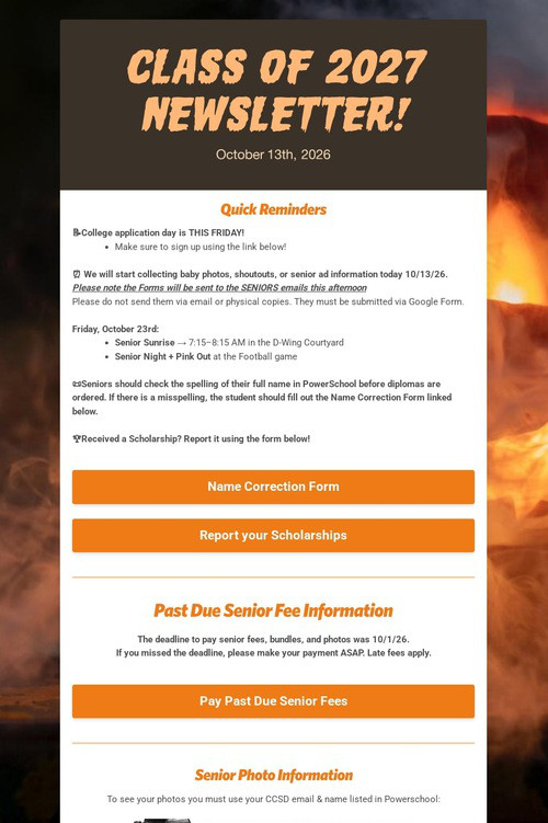 Class of 2027 Newsletter!