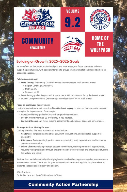 Great Oak - Newsletter Volume #5