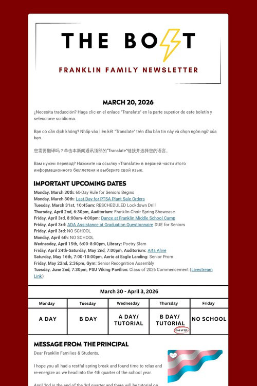 Weekly Family Newsletter