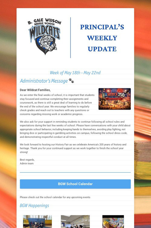 Principal's Weekly Update