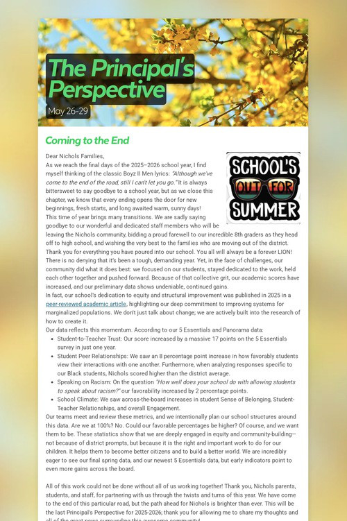 The Principal's Perspective