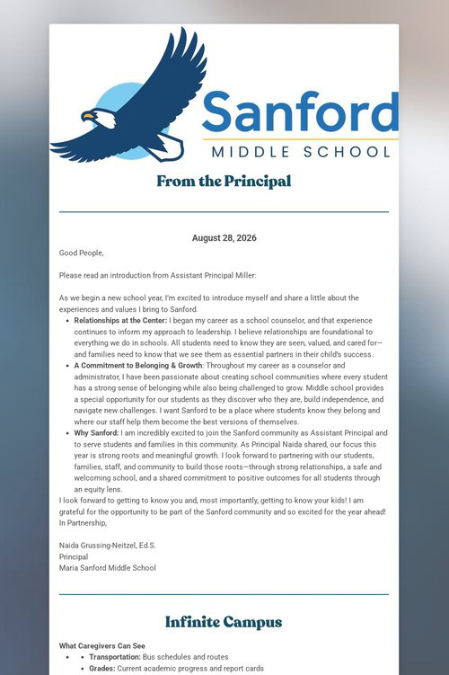 Sanford Family Newsletter