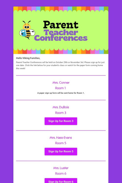 Parent Teacher Conferences Fall 25