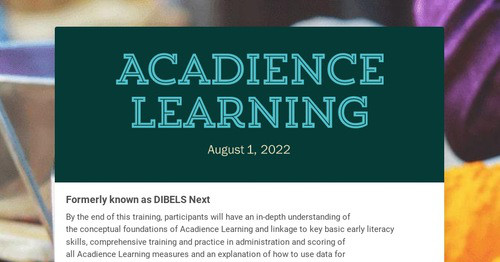 Acadience Learning
