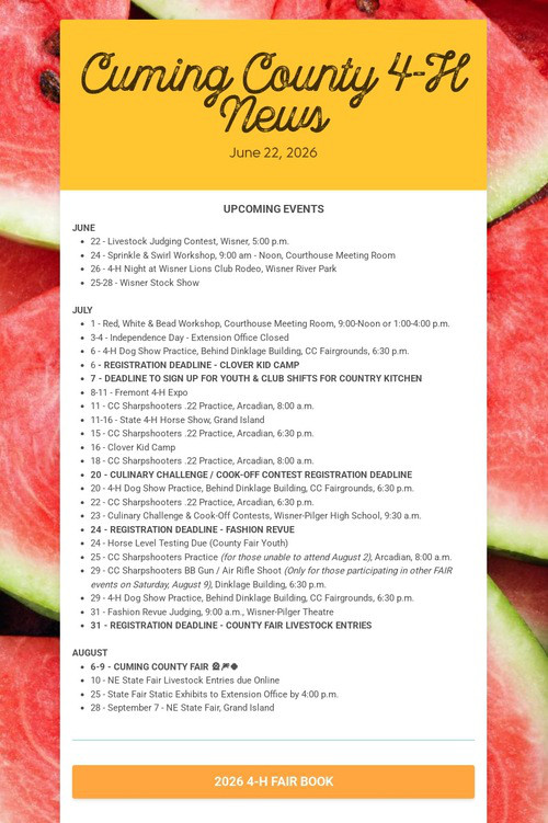 Cuming County 4-H News