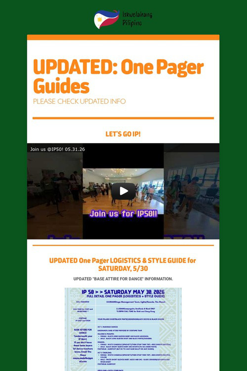 UPDATED: One Pager Guides